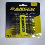 JOGO BIT PONTA DUPLA PH2/FENDA CRV 65MM 10PC RANGER