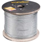 CABO DE AÇO GALVANIZADO, ALMA DE AÇO 6X19 FLEXÍVEL, 3/16″- 4,76mm VONDER